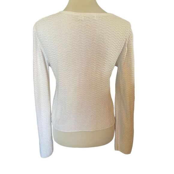 A. Byer White Knitted Long Sleeve Button Up Cropped Cardigan Size L - Picture 2 of 7